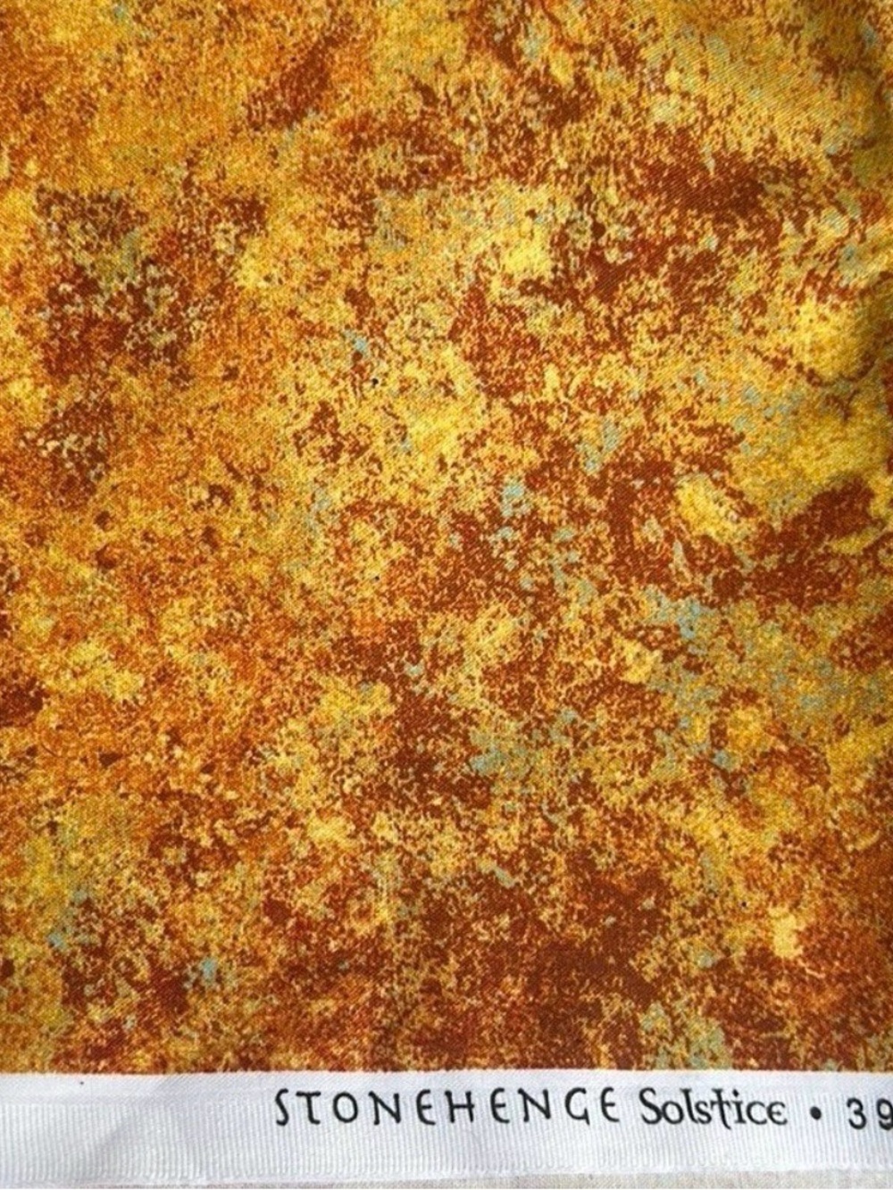 Stonehenge Solstice Golden Rust Home Art Fabric Cotton